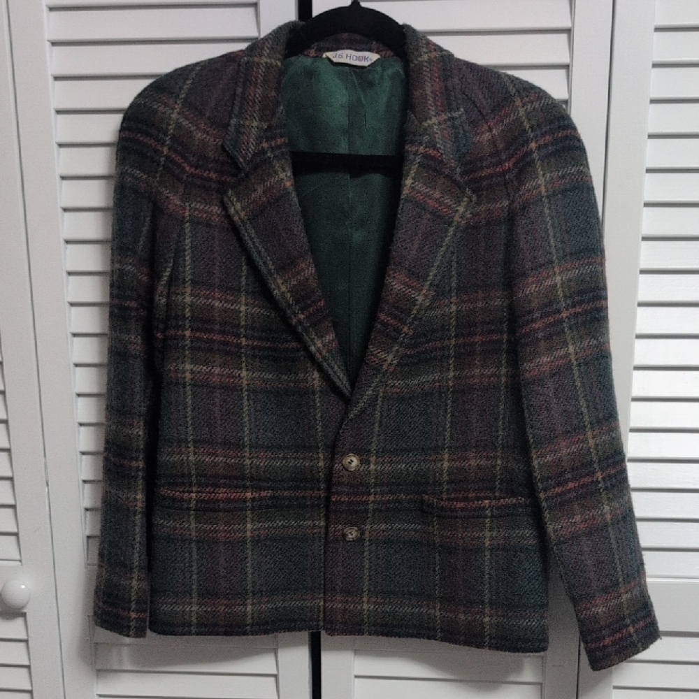 J.G. Hook Vintage Plaid Wool Blazer